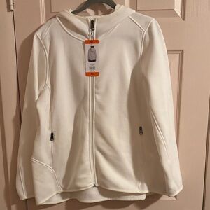 Andrew Marc Cream Zip-Up Hoodie